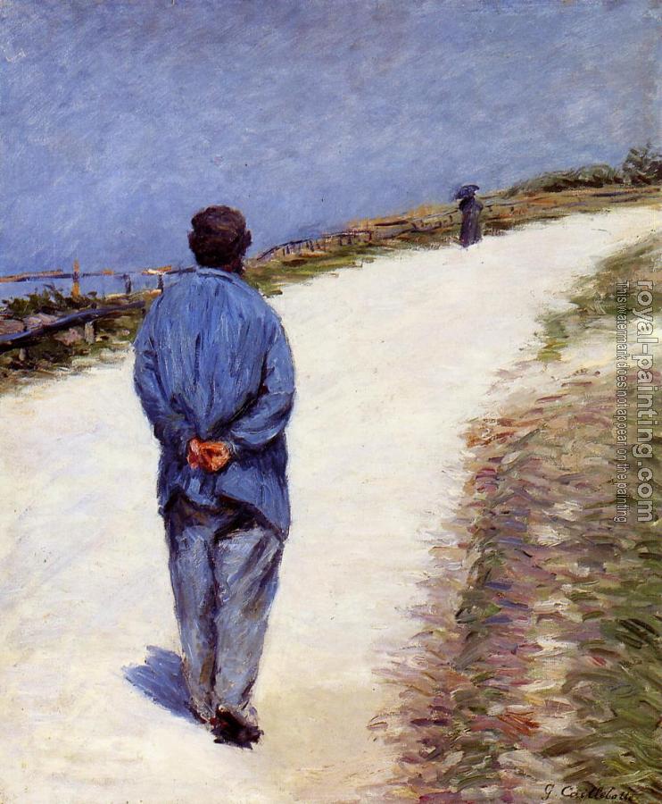 Gustave Caillebotte : Man in a Smock aka Father Magloire on the Road between Saint Clair and Etreta
